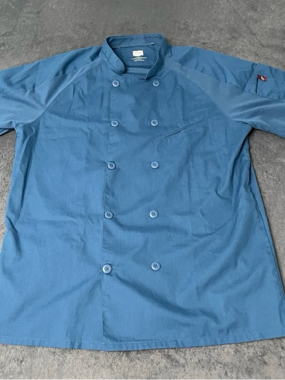 Red Kap Chef Coat Unisex L Teal Blue Double Breasted Button Kitchen Work Uniform